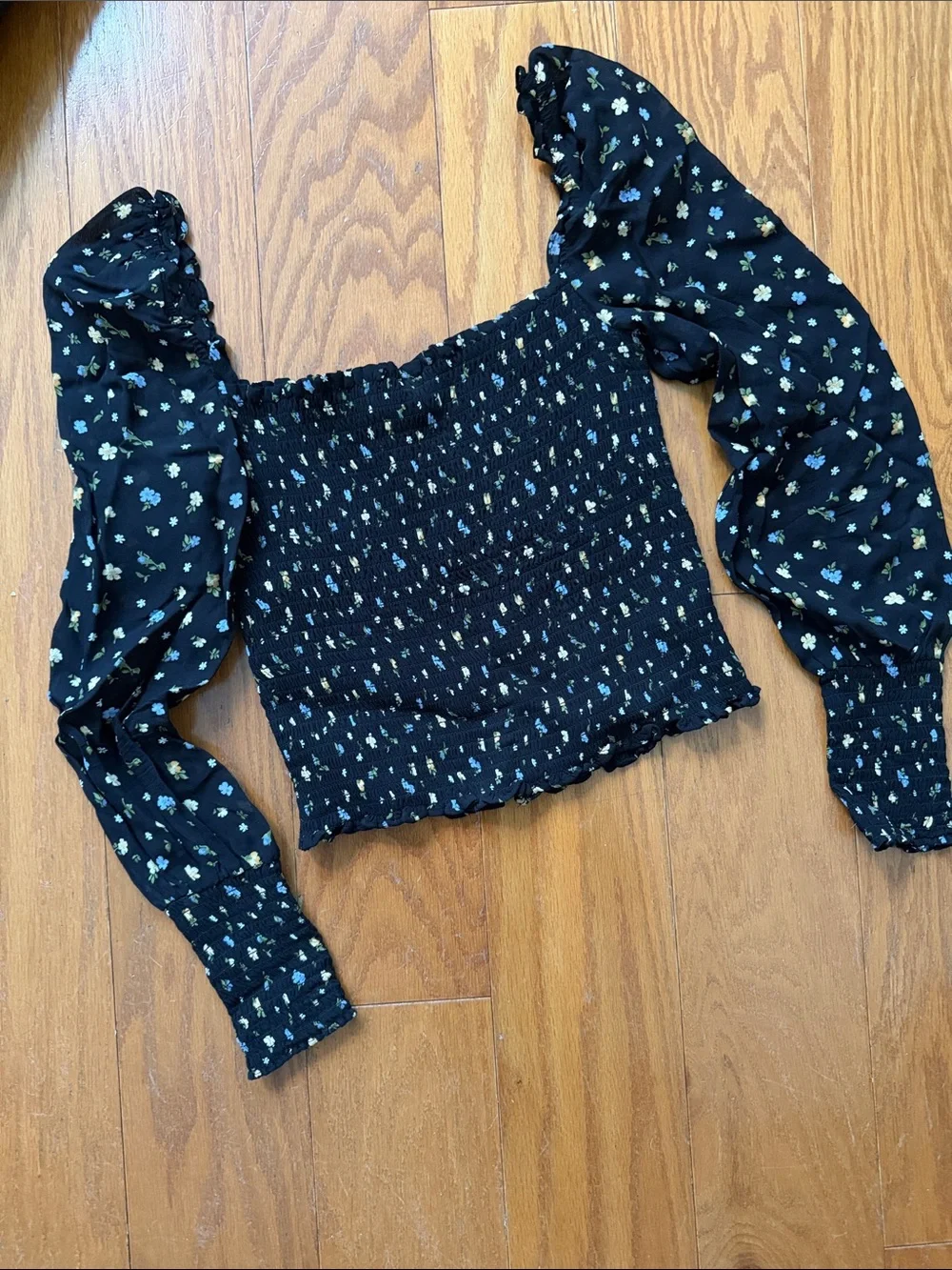 Reformation Floral Print Ruched Top